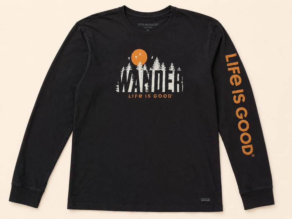 Life Is Good Wander Graphic Long Sleeve Tee Outdoors Hiking XL